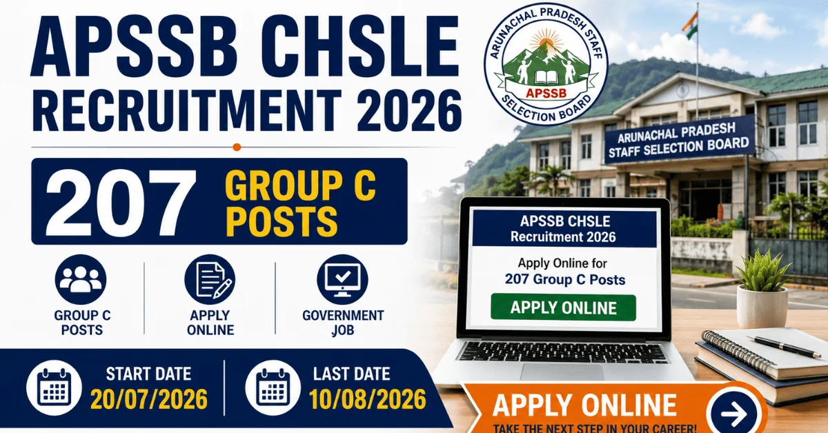 APSSB CHSLE Recruitment 2026: 207 Group C Posts, Apply Online